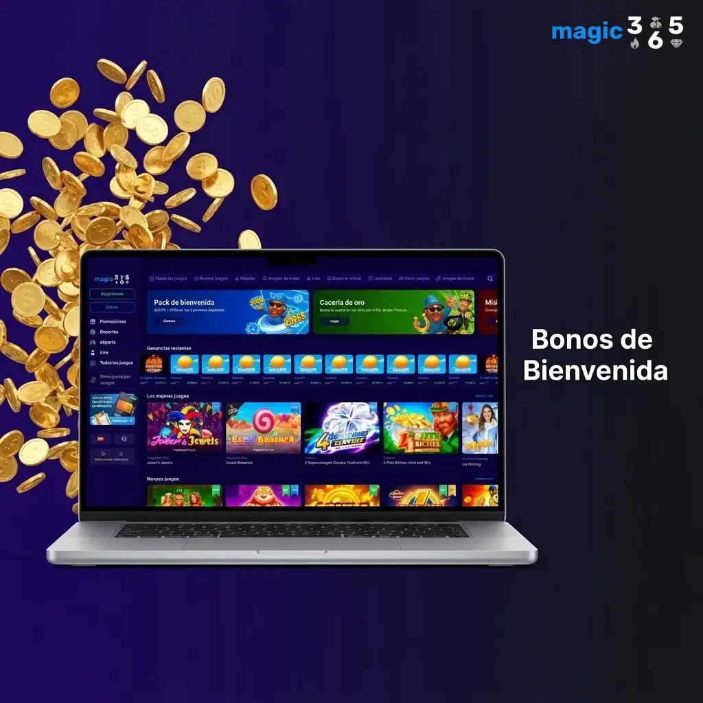 Bonos de bienvenida Magic365: hasta 150% + 125 giros gratis en casino, slots, deportes y casino en vivo
