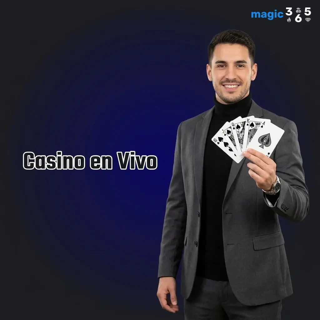 Casino en vivo Magic365 con crupieres reales, ruleta, blackjack, baccarat, póker y game shows en HD