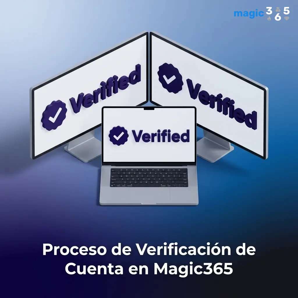 Proceso de verificación de cuenta en Magic365: subí tu DNI, domicilio y método de pago para habilitar retiros.
