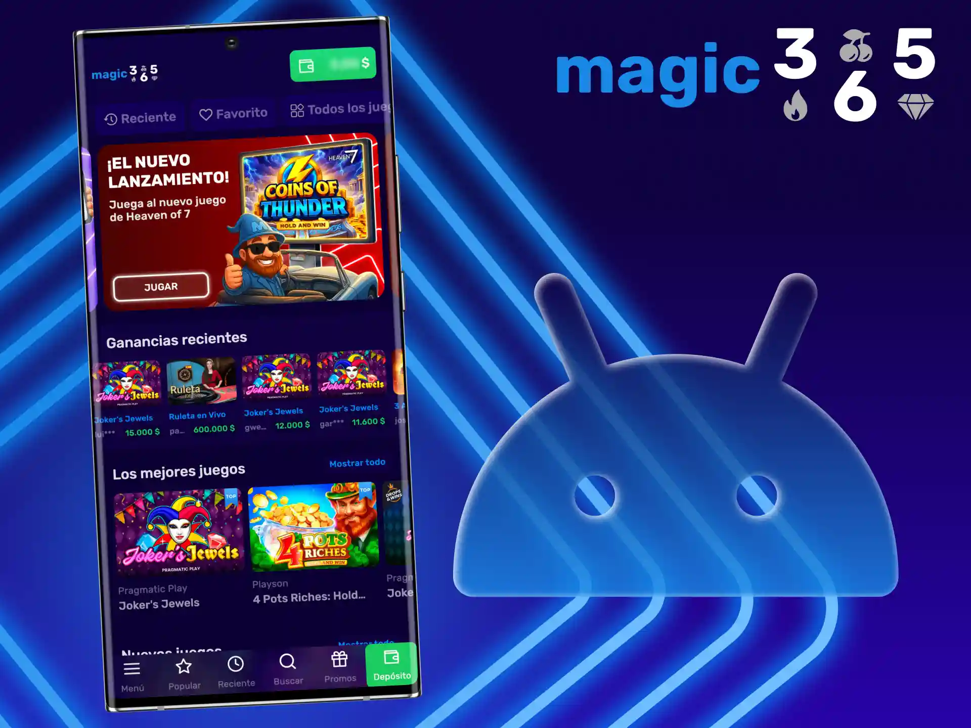 Descarga la aplicación oficial de Magic365 para tu dispositivo Android.