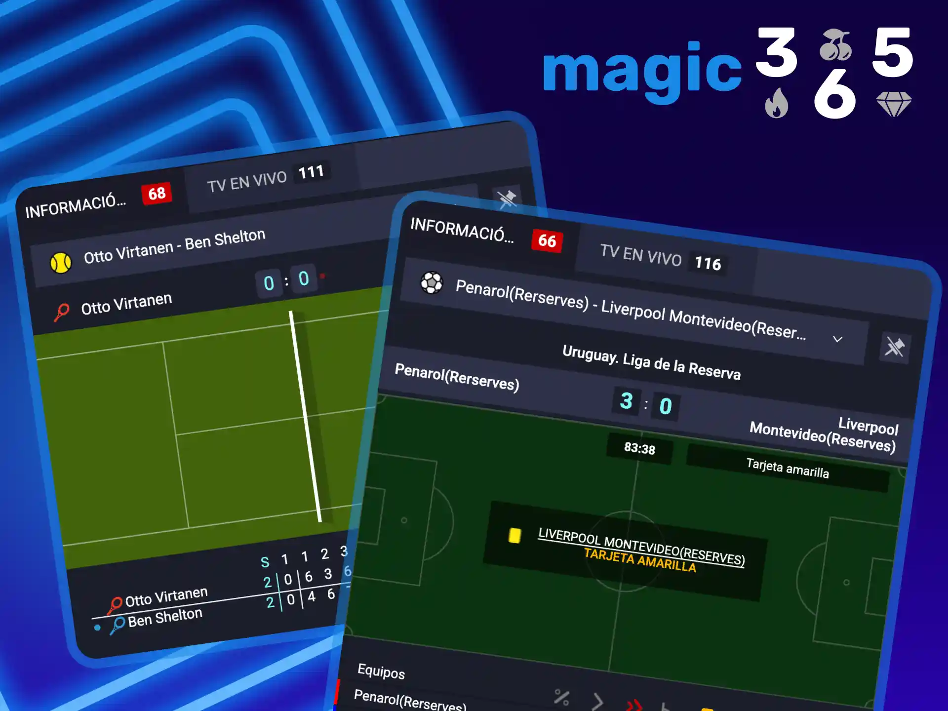 Realiza tus apuestas en tiempo real y cobra tus ganancias en Magic365.