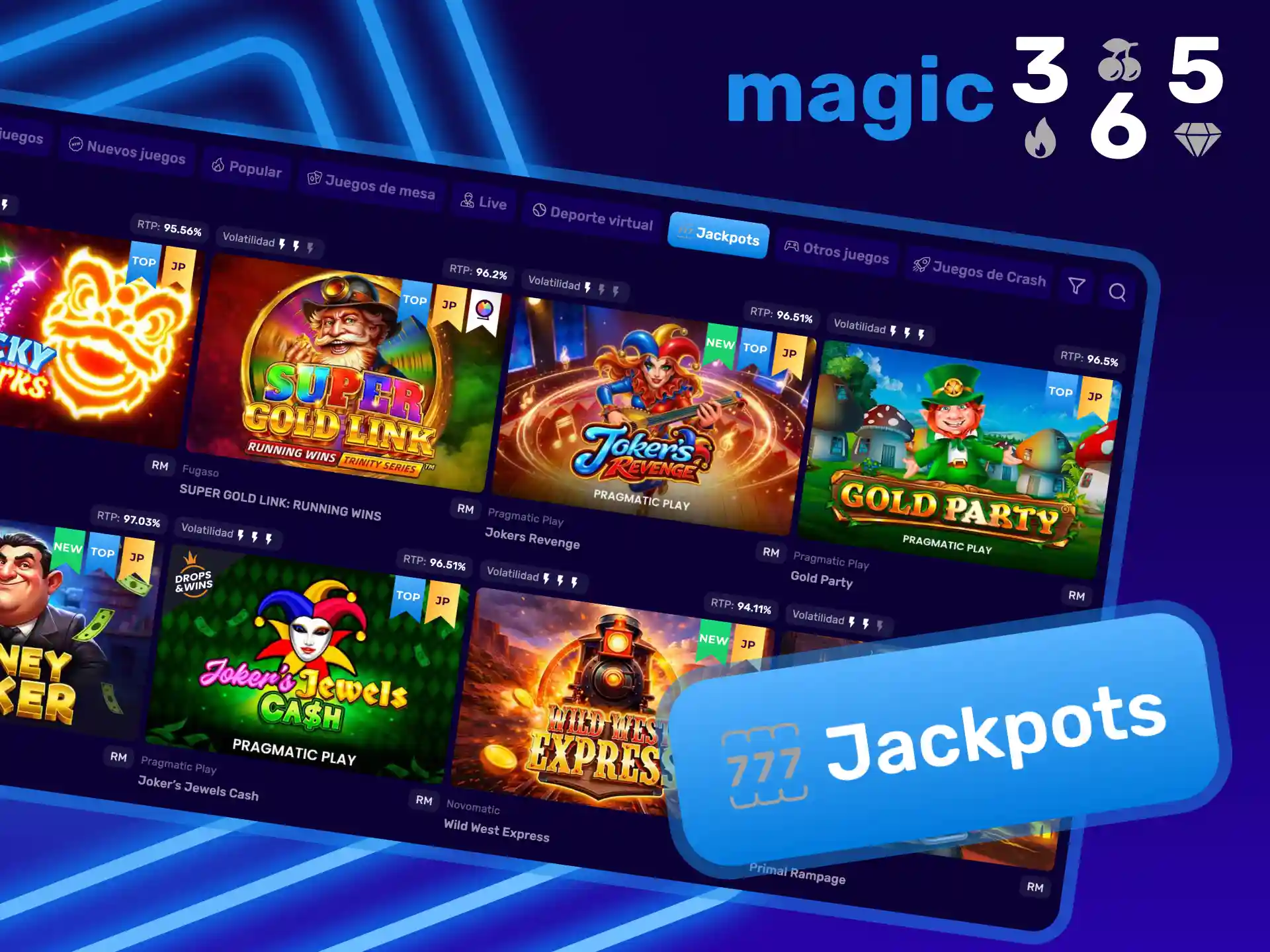 Gana grandes premios jugando a las tragamonedas en Magic365.