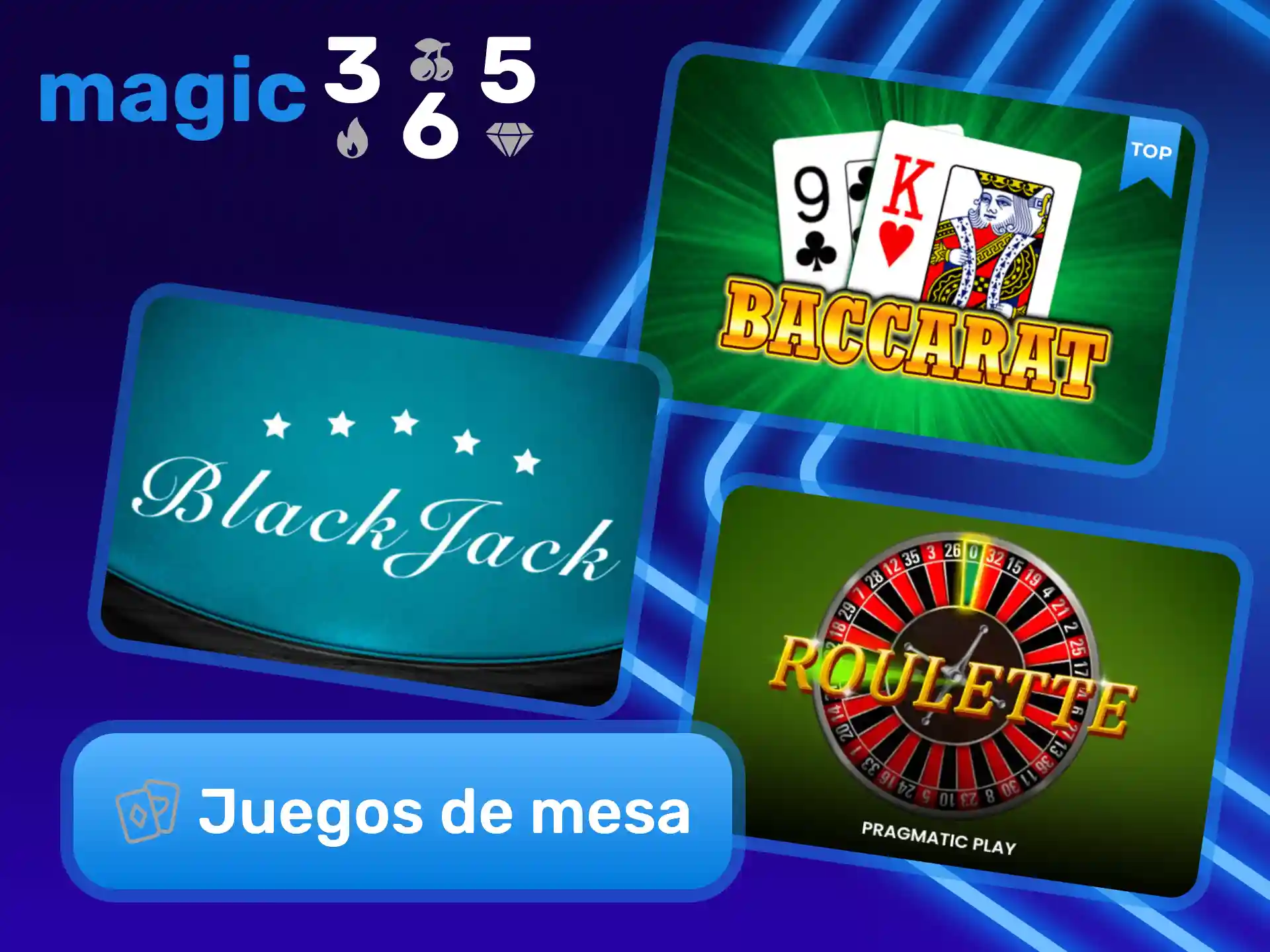 Pon a prueba tus habilidades en los juegos de mesa del casino Magic365.