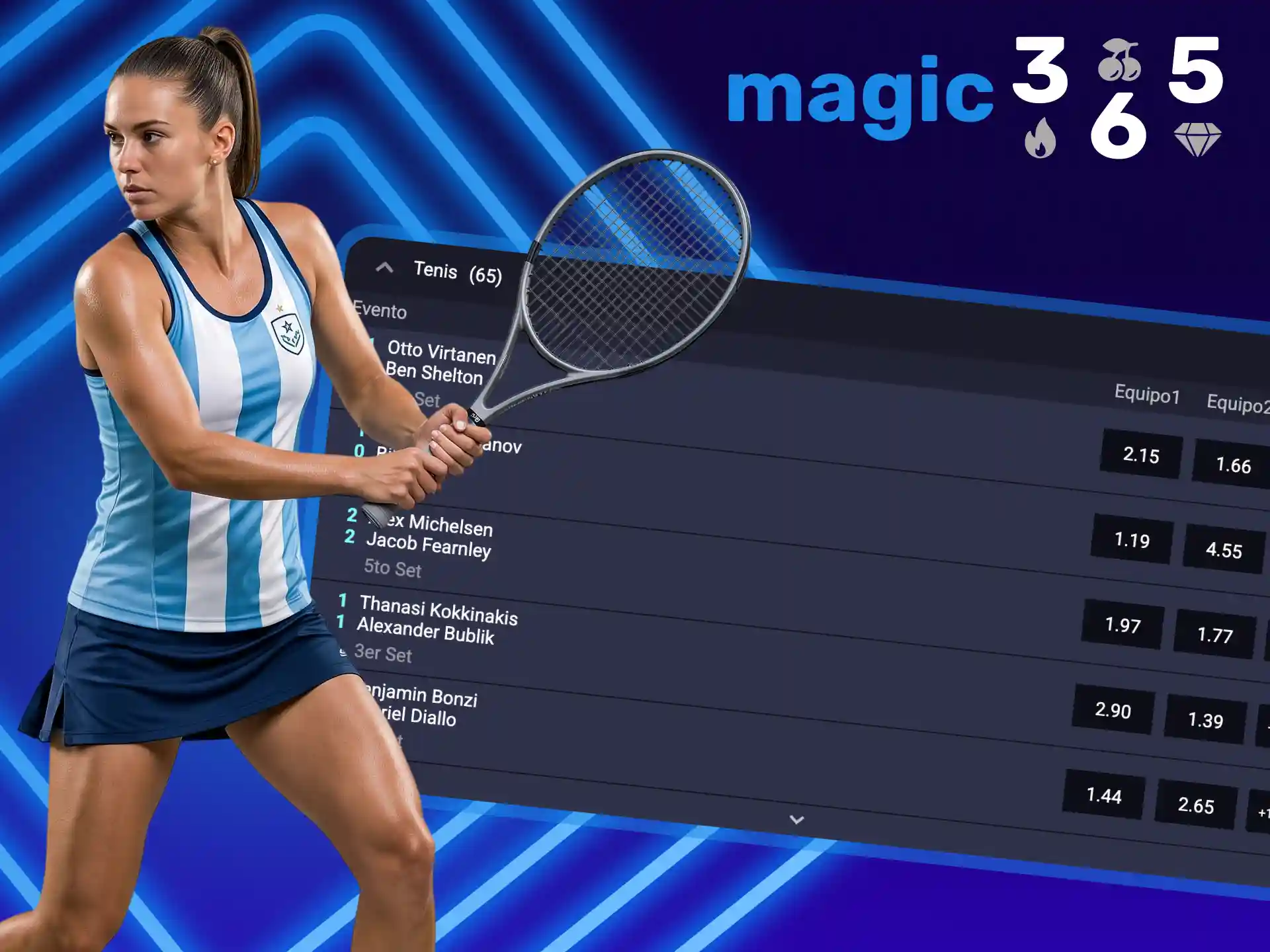 Mejora tu experiencia de apuestas de tenis en la plataforma Magic365.