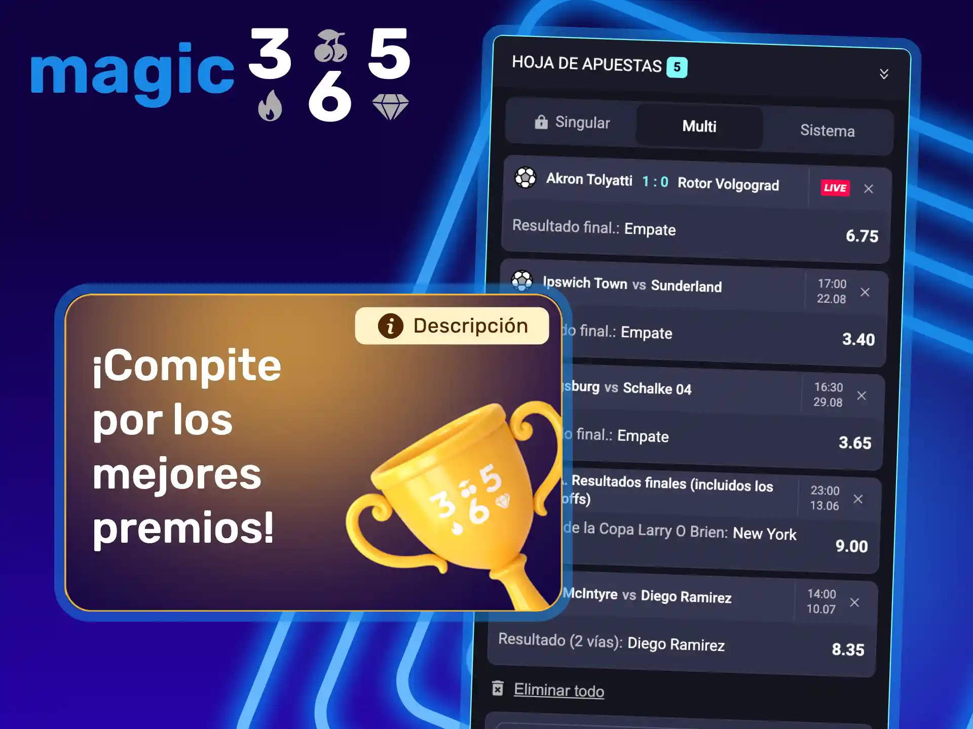Crea una apuesta combinada para obtener un pago final mejorado en Magic365.