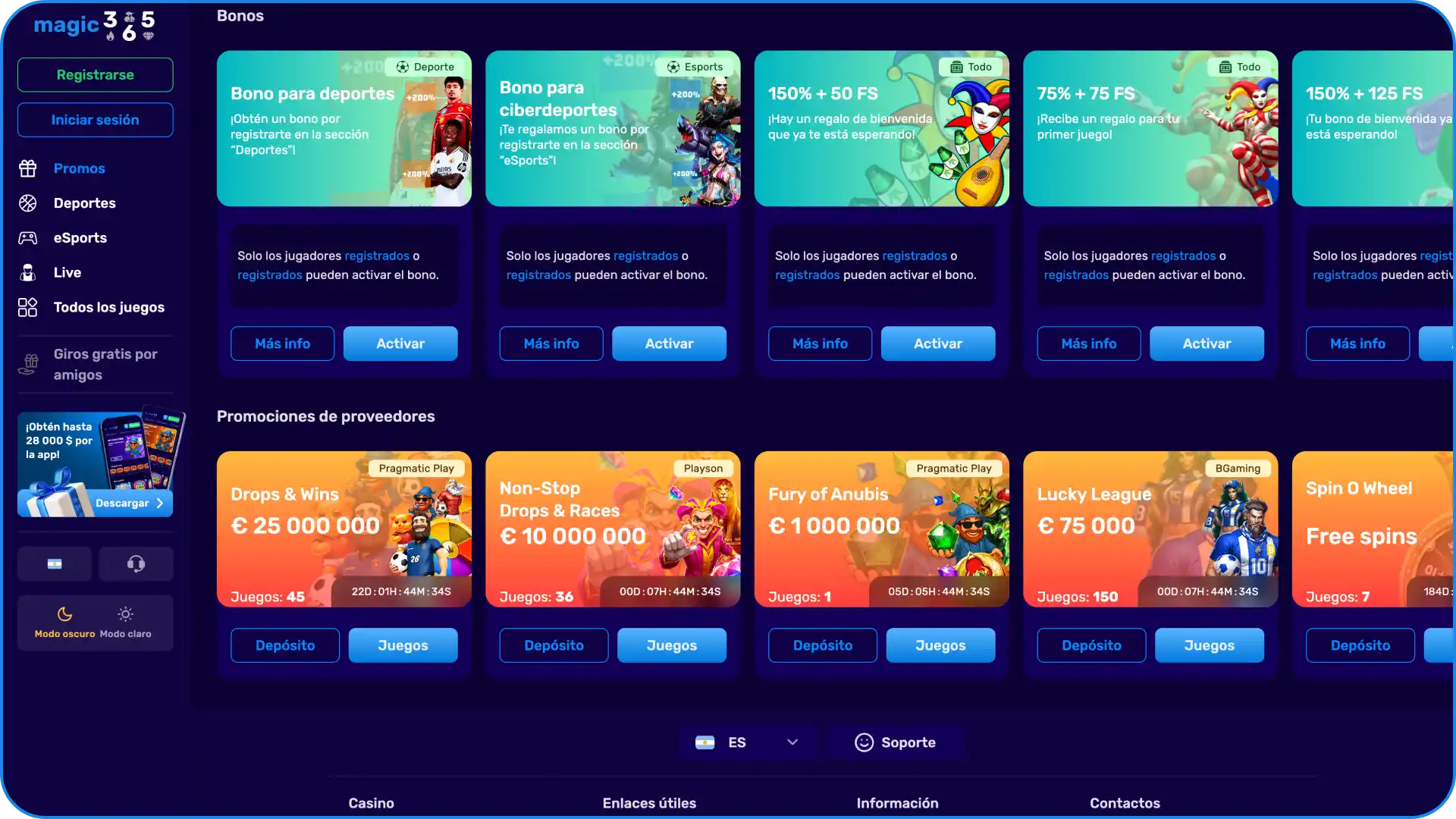 Aprovecha los generosos bonos y promociones de Magic365.