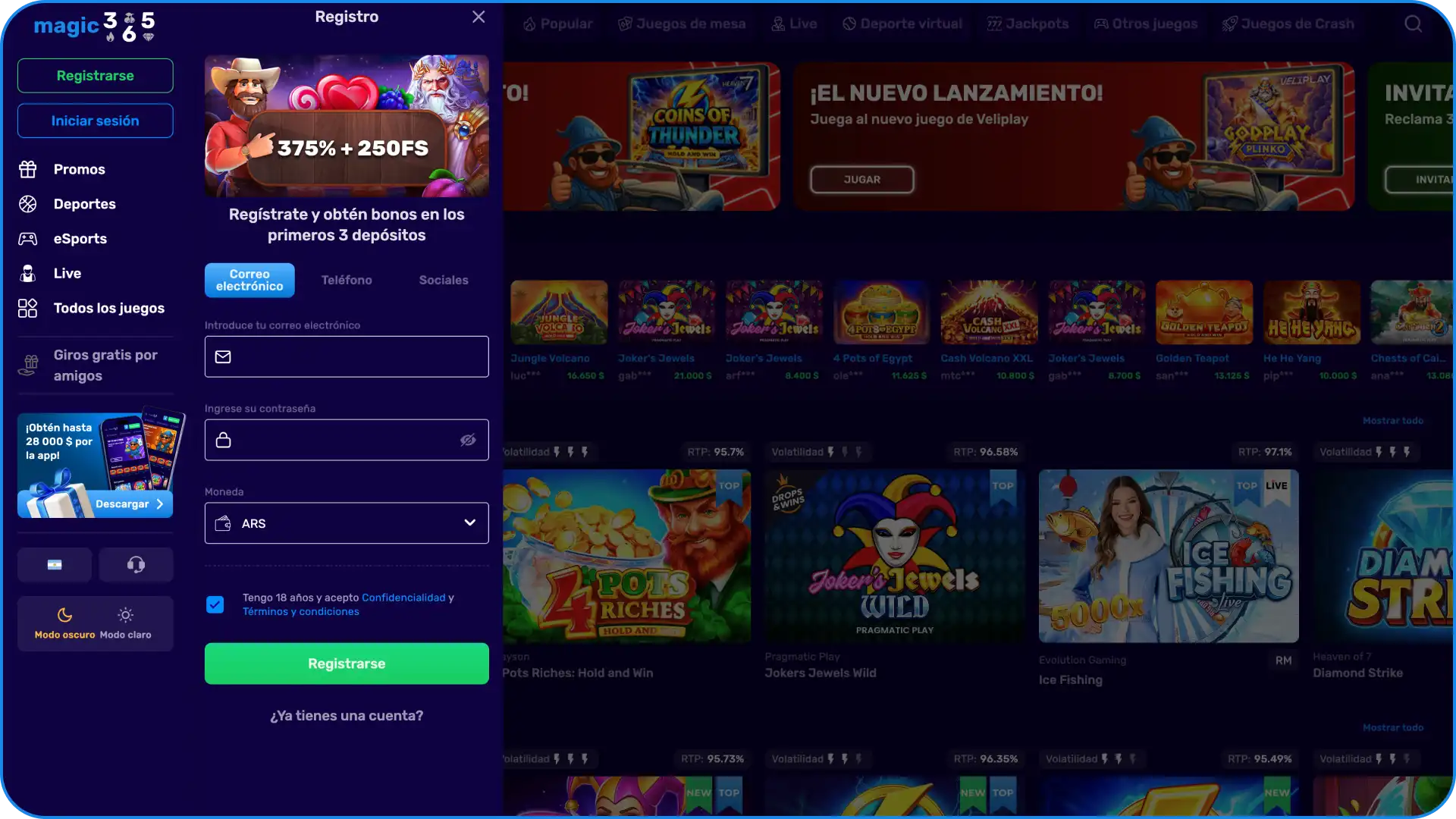 Crea una nueva cuenta en la plataforma Magic365.