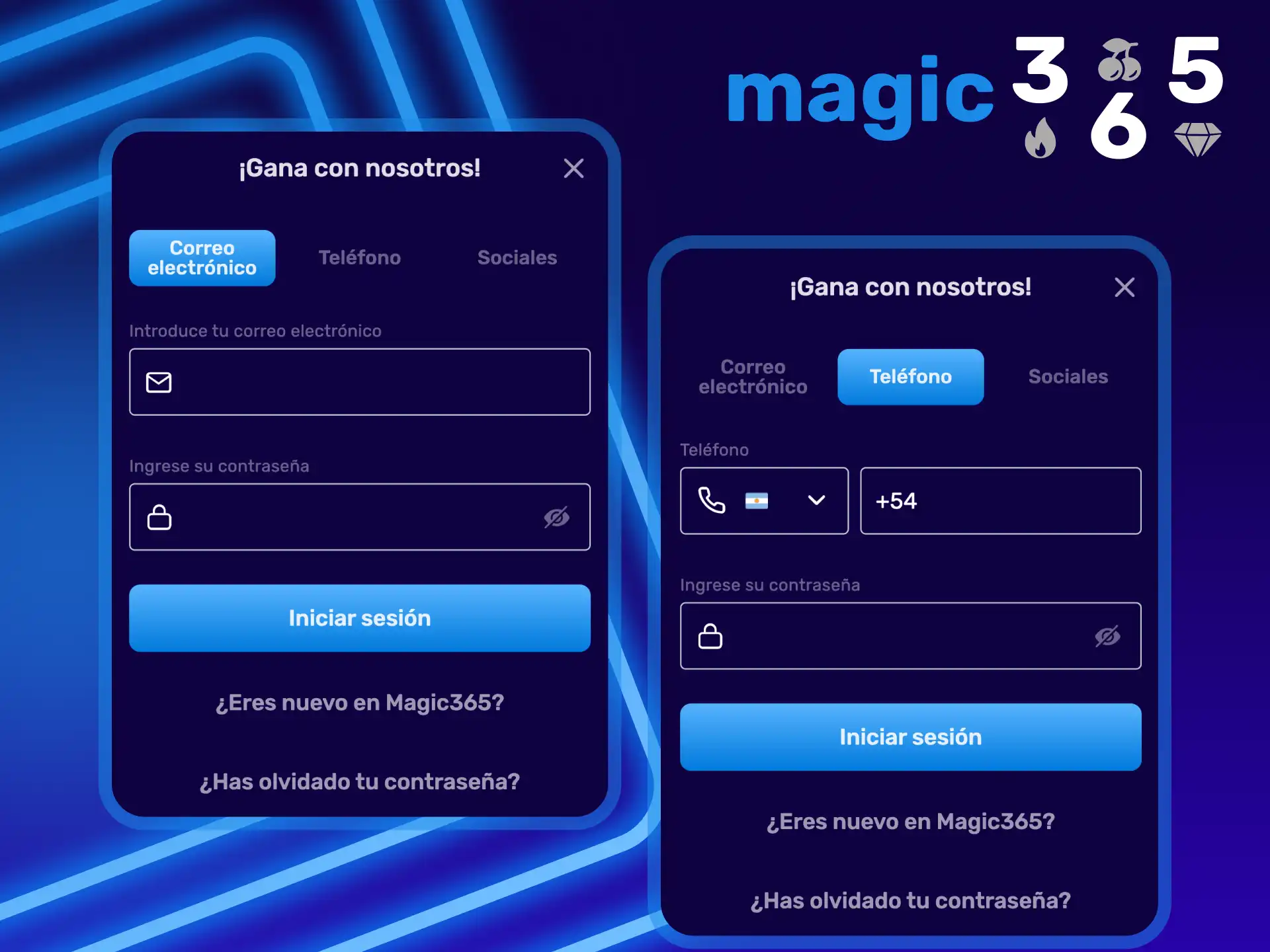 Inicia sesión en tu cuenta de Magic365 con tus credenciales.